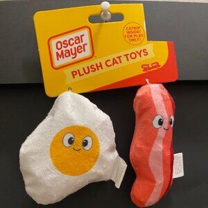 Oscar Mayer Plush 2ct Cat Toys *Sunny Side up egg and a piece of bacon*